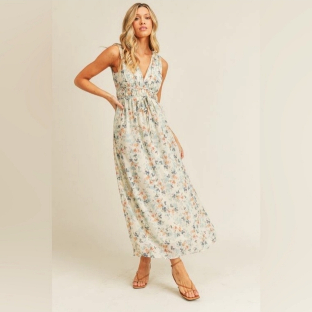 Lush Floral Print Maxi Dress